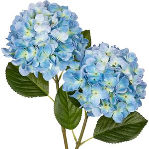 Briful Hydrangea Artificial Flowers Real Touch Hydrangea Flowers 24.8" Blue Fake Flowers Artificial Plants with Long Stem for Outdoor, Garden Wedding, Home Decor