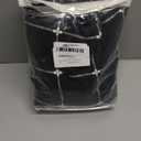 Gibelle Extra Long Shower Curtain 72 x 84, Tall Boho Farmhouse Tassel Shower Curtain, Rustic Country Aesthetic Waffle Chic Textured Bathroom Curtains Shower Set with Hooks, Black