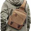 Messenger bag for Men,Small Sling Crossbody Backpack Shoulder Bag for Men Women,canvas Strap Backpack Sling Bag