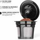 Reusable K Cups for Keurig K Elite, K Classic, K Compact, K Latte, K Duo and All 2.0 & 1.0 Coffee Makers, 4 Pack K Cup Coffee Filters - Black