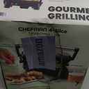 Chefman Panini Press Grill and Gourmet Sandwich Maker Non-Stick Coated Plates, Opens 180 Degrees to Fit Any Type or Size of Food, Stainless Steel Surface and Removable Drip Tray, 4 Slice, Black