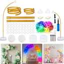AerWo Lighted Balloon Arch Kit 9.35FT & 6FT, Free Bending Half Balloon Arch Stand with Base, Floor Gold Balloon Arch Frame for Wedding Birthday Party Baby Shower Yard Lawn Home Christmas Decorations
