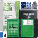 ZPU Dry Erase Coaching Board, Magnetic Coaches Clipboards, Portable Foldable Tactics Board with Dry Erase Marker Pen and Magnets Basketball, Football, Soccer, Hockey
