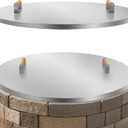 1MORE Firepit Lid Round 38"w/Handle,Metal Firepit Cover.Silver