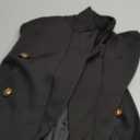 CRAZY GRID Womens Casual Blazer Jacket Gold Button Long Sleeve Work 0ffice Blazer Lapel Open Front Jacket (Large, 1-black)