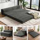 JUIKURY 6 Inch Tri-Fold Memory Foam Mattress Full Size, 5 in 1 Convertible Sofa Bed, Foldable Floor Futon Sleeper Couch with Washable Cover & High-Density Foam, Portable Guest Bed for Living Room