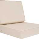 AAAAAcessories Outdoor Deep Seat Cushions, Foam Pillow, Waterproof, Fade-Resistant Patio Furniture Replacement Cushions, 24" x 24" x 5", Khaki Beige (24x24-19'' Mid Back-1 Count)