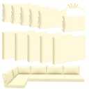 Patelai Patio Cushion Slipcovers Outdoor Sectional Cushion Covers for Furniture Patio Sofa Couch 3 Sizes, Replacement Covers Only(25.4 x 25.4X 3.54, Beige, 11 Pcs)