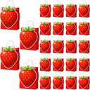 Resurhang 24 Set Strawberry Party Favors Bags with 48 Berry Card Stickers Cute Sweet Berry One Goodie Treat Gift Bags with Handles for Strawberry Birthday Baby Shower Party Decoration Supplies