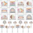 Kacctyen 24 Pcs Housekeeping Gifts Bulk 12 Thanksgiving Makeup Bag 12 Retractable Badge Reels Housekeeping Appreciation Gift for Housekeeper Cleaner Staff Team Employee Coworker Custodian