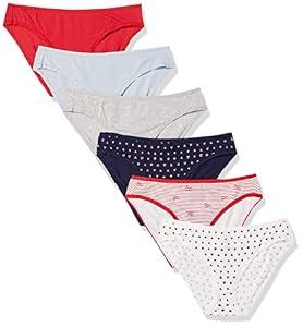 Amazon Essentials Women's 6-Pack Cotton Bikini Underwear Underwear, Valentines, M