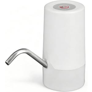 Electric Water Pump for 3-5 Gallon Jug,Portable Automatic Water Jug Dispenserwith Switch and USB Charging, for Camping, Travel, Home, Kitchen, Office (White)