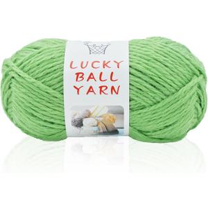 2 x 50% Wool Yarn for Crocheting and Knitting,131yds/120m Crochet Yarn for Beginners, Suitable for Sweater,Scarf,Hat(Apple Green)