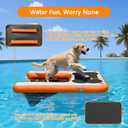 VOFiTNY Dog Pool Ramp 4ft x 3.3ft x 4in Inflatable Puppy Water Raft Plank Portable Pup Mat Floating Doggy Floats Ladder Boat Lake Play Bright Orange