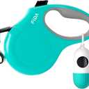 Fida Retractable Dog Leash with Dispenser and Poop Bags, 16 ft Pet Walking Leash for Small Dog or Cat up to 26 lbs, Anti-Slip Soft Handle, Tangle Free, Reflective Nylon Tape (S, Teel)