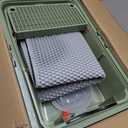 Stainless Steel Litter Box with Lid, XL Extra Large Litter Box, Enclosed Top Entry Metal Litterbox for Big Cat, Easy Cleaning, Anti-Leakage & High Sided with Mat, Aisle & Scoop, Green