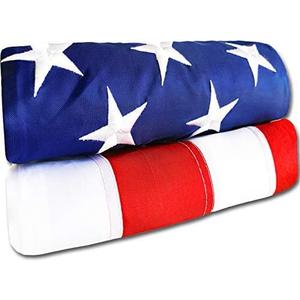 American Flag - Heavy-Duty US Flag - Embroidered Stars - Nylon USA Flag Built for Outdoors - Sewn Stripes - UV Protection - Brass Grommets (6x10 ft)