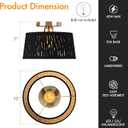 Modern Ceiling Light Fixture, 10 Inch Semi Flush Mount Lamp with Black Cut-Out Linen Shade, E26 Base, Gold for Kitchen Bedroom Hallway Closet Entryway Room Small Spaces