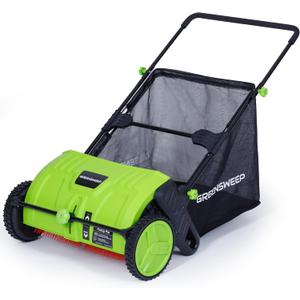 Pickup Pro 2 Leaf & Lawn Sweeper  Push Powered Garden Sweeper for Grass Clippings, Leaves & Debris  Manual Push Yard Sweeper with Height Adjustment & Large Collection Hopper