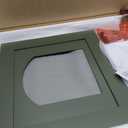 Homhedy Cat Litter Box Enclosure, Cat Washroom Furniture with Metal Frame, Pet House, Fit Most of Litter Box, Modern Style, Green and Gold