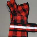 KOOLTAIL Dog Raincoat Hooded Slicker Poncho with Leash Hole, Christmas Red Plaid Raincoat for Small Medium Dogs, Waterproof Dog Rain Jacket with Reflective Strip, Adjustable Breathable Puppy Rainwear, S