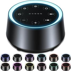 EasyHome Sleep Sound Machine White Noise Machines with 30 Soothing Sounds 12 Adjustable Night Light 10 Adjustment Brightness 32 Levels of Volume 5 Timers and Memory Function Home Travel Office