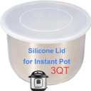 Silicone Lid for Instant Pot 3 QT, 8.1IN Reusable Pot Cover for Instant Pot 3 Quart, Lid 3 qt for Instantpot, Reusable Silicone Lid for Bowl & Food Cover, Accessories for Instapot, Transparent White