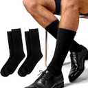 2 Pack Mens Dress Socks Combed Cotton Dress Crew Socks for Men Breathable Business/Casual Men's Socks Size 8-13