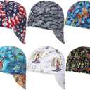 Macarrie 6 Pcs Welding Hat for Men Electric Mesh Inside Welding Cap Flame Resistant Cotton Hat Electrician Gas Station Most Helmet