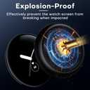 2 x TAURI 2 Pack Hard Case for Google Pixel Watch 3 (2024)/Series 2 1 41mm With 9H Tempered Glass Screen Protector, [Touch Sensitive] [Full Coverage] Cover, 1 Clear 1 Black