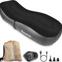 Bestrip Auto Inflatable Couch Lounger, Air Mattress Sofa Bed with Rechargeable Air Pump (Single, Black)
