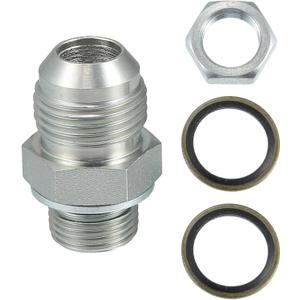 uxcell Universal 10AN-M18x1.5 Turbo Oil Pan Return Drain Plug Adapter Oil Pan Return Drain Plug Fitting with Bolt and Sea O-Ring Rust Resistance Metal Steel Bolt On Type Silver Tone