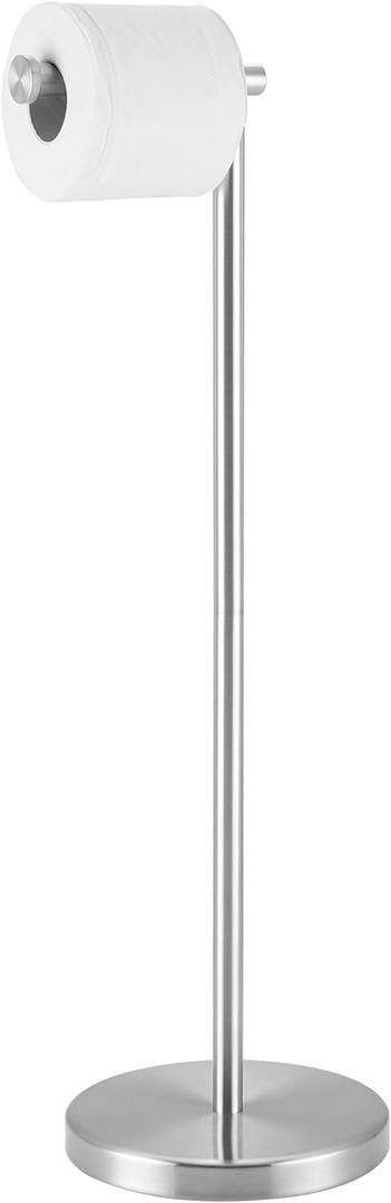 KES Toilet Paper Holder Stand 26" H (Taller Version), Free Standing Toilet Paper Roll Holder with Weighted Base for Bathroom, Rustproof SUS304 Stainless Steel Brushed Finish, BPH283S66-2 (Brushed Grey)