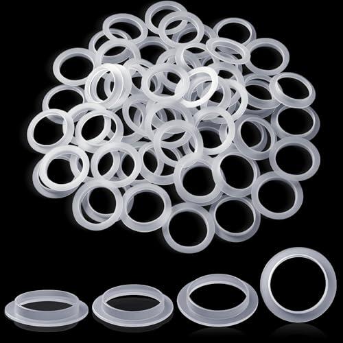 Joyfolk 100 Pack 1-1/2 Inch Tailpiece Washer, 1.5" O Rings Tubular Pipe Seal Washer for Sink Connection Drain Gasket, White Polyethylene