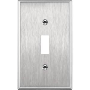 ENERLITES Toggle Light Switch Stainless Steel Wall Plate, Metal Plate Corrosive Resistant Cover for Rotary Dimmers Lights, Size 1-Gang 4.50"x 2.76", 7711, 430 Stainless Steel, UL Listed, Silver