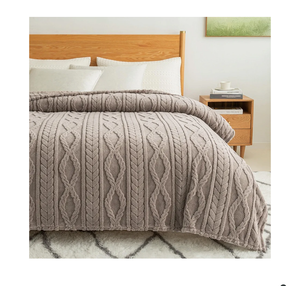 COOVA Taupe Fleece King Blanket for Bed - Super Soft Cozy Plush Fuzzy Blanket for Sofa,Premium Sherpa Warm Large Throw for Women,Couch,Chair,90x102 Inches