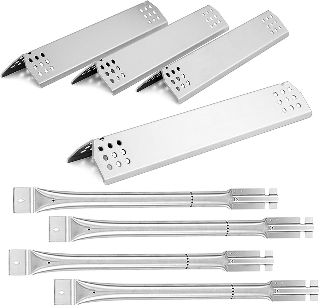 Charbrofire 780-0832C Heat Plates Burner Grill Replacement Parts for NXR Grill Parts NXR 780-0832C Stainless Steel Heat Shield Burner Tube 4 Pieces