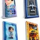 A5 3D Glossy Cover Spiral Notebook  Cute Hardcover Notebooks with 160 Pages/80 Sheets of Each  Kids School Notebooks for Girls & Boys (Pack of 4 (Apps, Takeoff, Doctor, Fire Car))