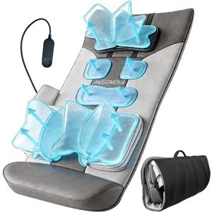 Full Body Stretching Massage Mat with Airbags | Body Discomfort Soothing & 3D Lumbar Stretch | Warm Care for Neck, Back, Waist, Hip | 7 Massage Modes, Portable & Foldable for Home Office Travel