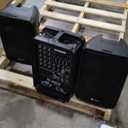 Professional Portable All-in-One Integrated 2-Way PA System Fixed Setup, Suitcase Design w/ 8-Channel Mixer, 2 Speaker Stands, Bluetooth, Mic for Performances, Presentations