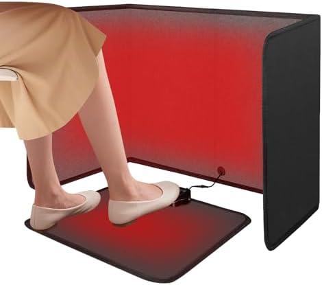 SoliSnug Under Desk Heater Foldable, Quiet Space Heater for Office with Timer, 8 Temp Levels, Auto Shut Off, Energy Efficient, Portable Foot Warmer grey color