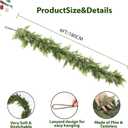AONEGOLD 2PCS Christmas Garland with Hangers 6FT Green Faux Cedar Pine Norfolk Garland for Fireplace Mantel Door Frame Home Holiday Party Decor, Realistic Artificial Christmas Wreath Decorations