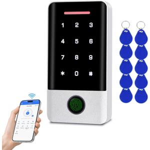Wireless Bluetooth TTLock APP Access Control System, Fingerprint Password IC Card Metal Stand-Alone Door Entry Keypad , with Backlight