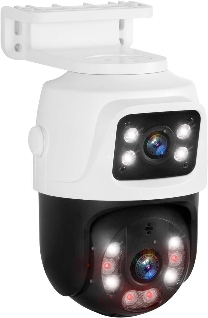 6MP Add-On PoE Security Camera,Dual Lens 360 View, with Motion Detection, Color Night Vision & 2-Way Talk, Compatible with PoE NVR Systems