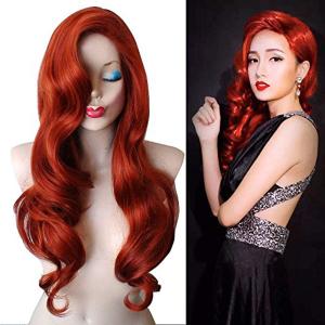 Women's Long Curly Red Cosplay Wig for Anime Costume Party Wig (Long (Pack of 1))