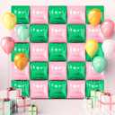 30PCS Double Sided Square Foil Balloons Wall,19 Inches Chrome Foil Balloons Tunnel Arch Garland Kit for Birthday,Anniversary,Wedding,Graduation Party Background Graduation Party Decoration (Pink Silver and Red Green)