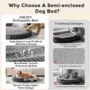 JOEJOY XL Orthopedic Dog Beds Large Sized Dog, Extra Large Washable Waterproof Oval Large Dog Bed with Removable Cover, Egg-Crate Foam Pet Bed with Bolster & Non-Skid Bottom, Dark Grey, 42''x31''