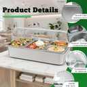 Countertop Food Serving Display Container, Cold Food Buffet Server, Salad Bar Buffet Station for Home & Cold Serving Trays for Parties, Restaurant or Kitchen(6 Pans 2 Sizes)