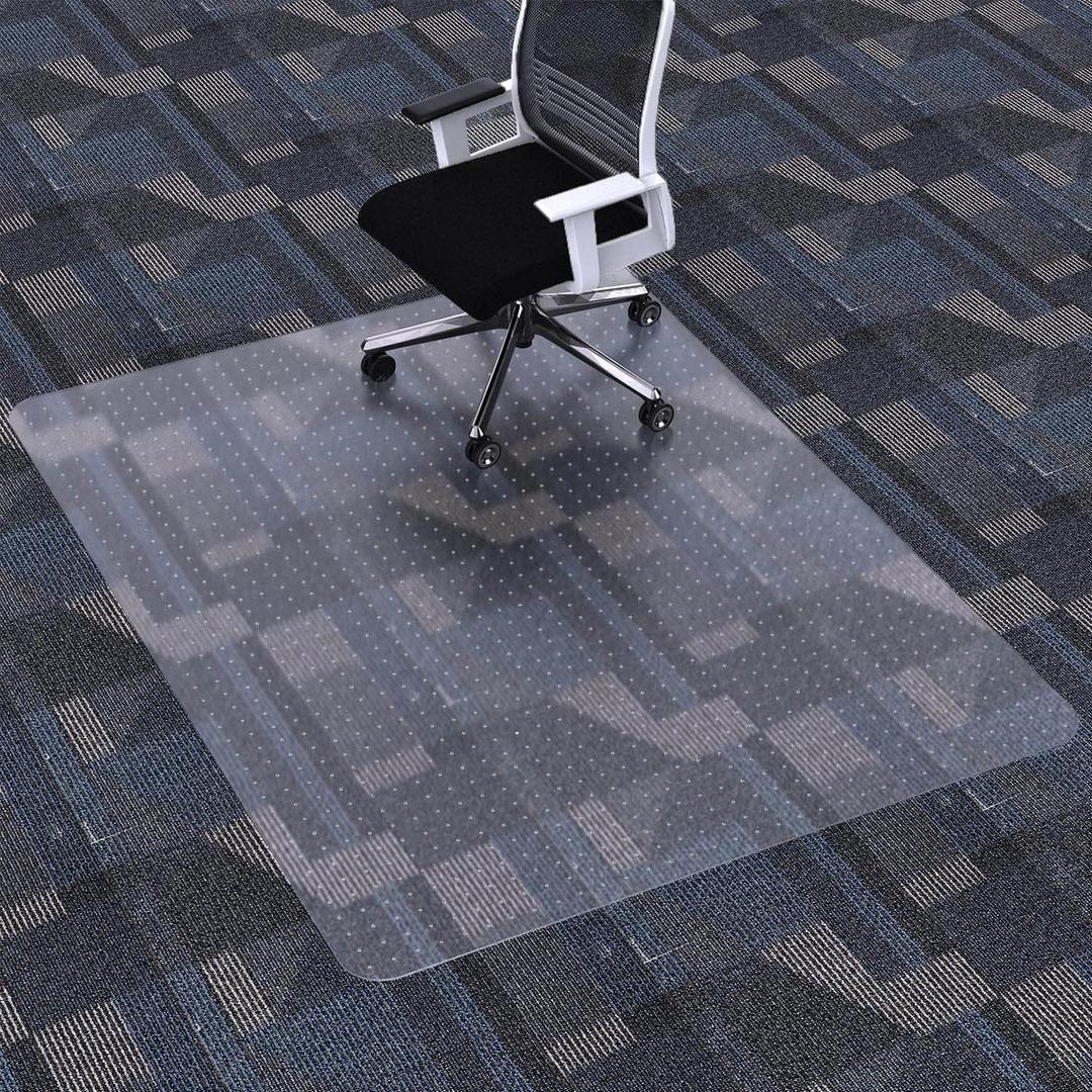 FuturHydro Desk Chair Mat for Flat to Low Pile Carpets, 45" x 53" Clear Office Home Floor Protector Mat, Transparent Mats for Office, Home and Gaming Floors (Rectangle), 45" X 53" Rectangular