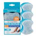 Spongeables Pedi Scrub Foot Exfoliating 20+ Wash Sponge (Pack of 3), Clean and Fresh